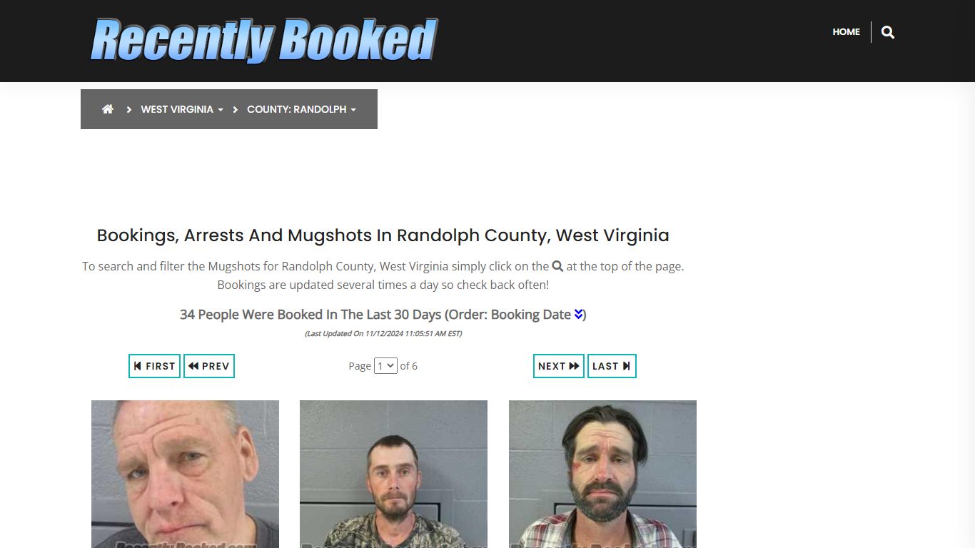 Bookings, Arrests and Mugshots in Randolph County, West Virginia