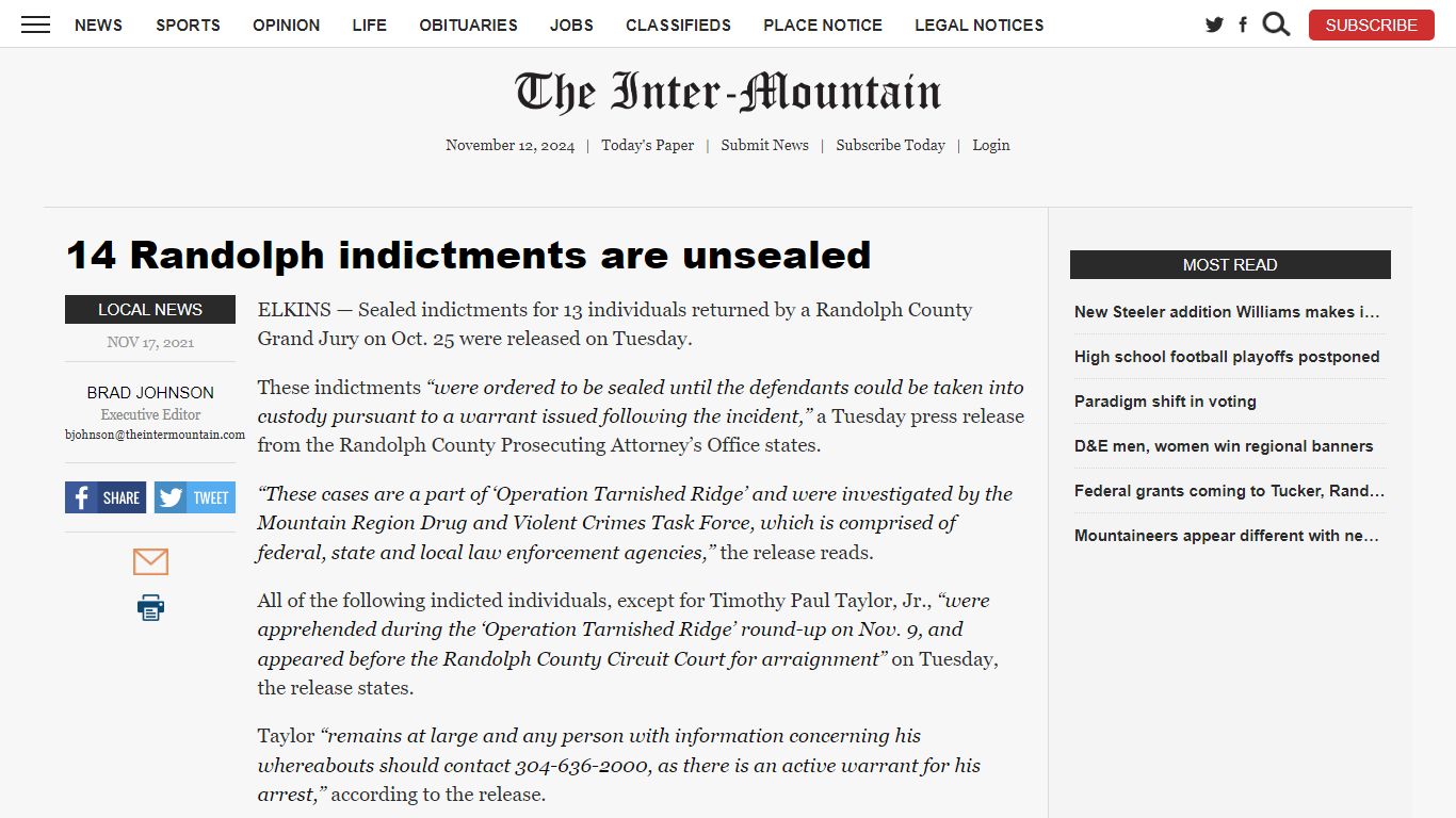 14 Randolph indictments are unsealed | News, Sports, Jobs - The ...